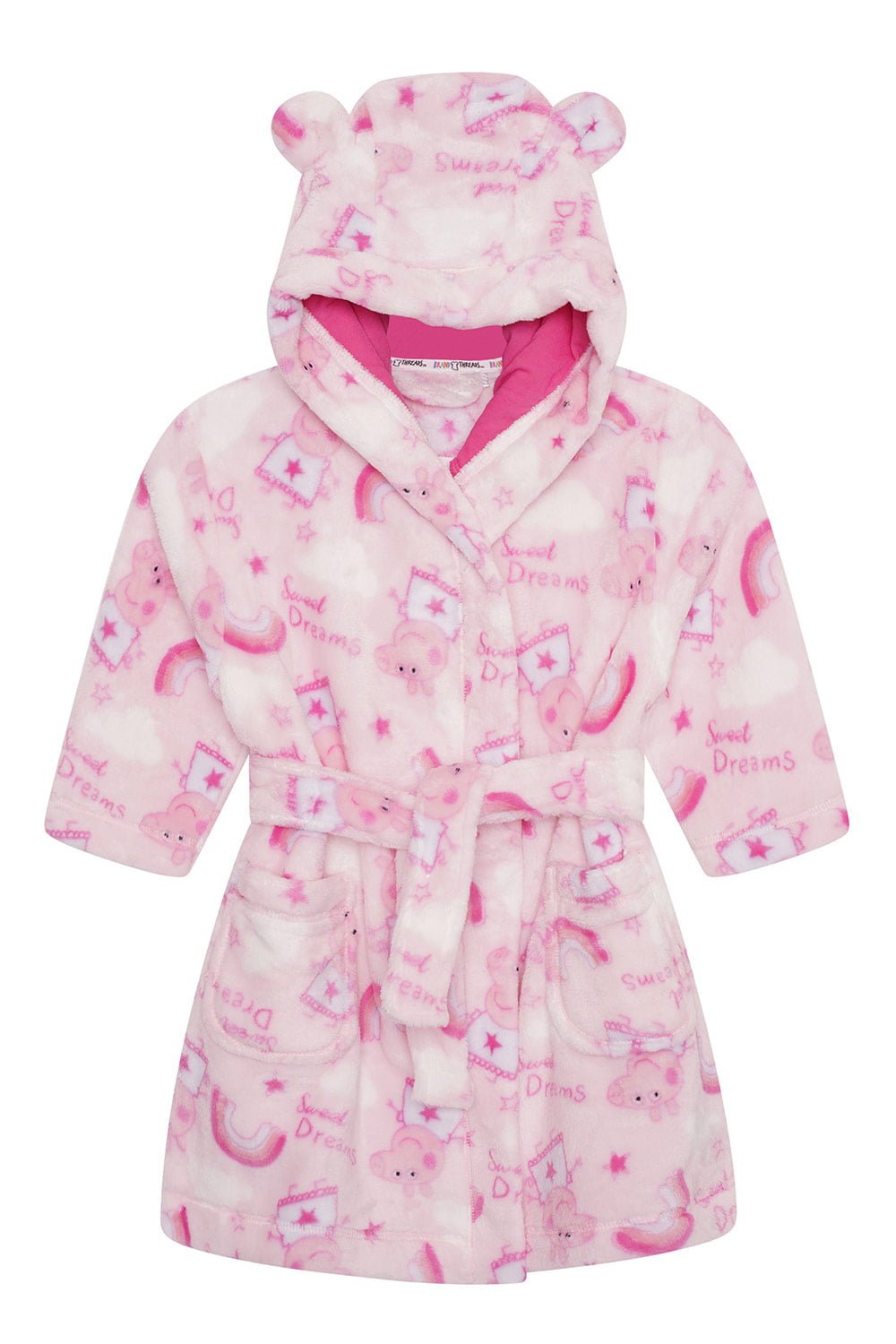 Peppa Pig Girls Pink Fleece Dressing Gown - Brand Threads