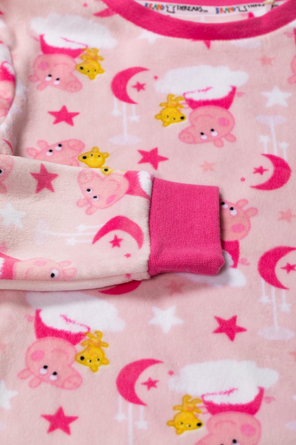 Peppa Pig Girls Pink Printed Fleece Pyjamas - Brand Threads