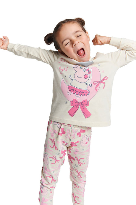 Peppa Pig Girls Pyjamas Long Sleeve Cotton Sleepwear Set - Brand Threads