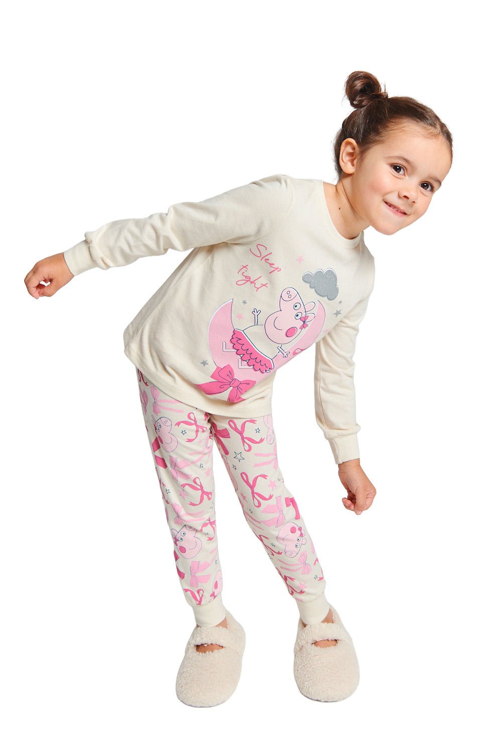 Peppa Pig Girls Pyjamas Long Sleeve Cotton Sleepwear Set - Brand Threads