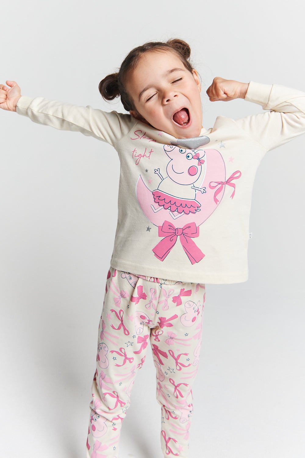 Pyjama Fille Peppa Pig #Fearless - Ensemble Confortable Avec T-Shirt Et Pantalon