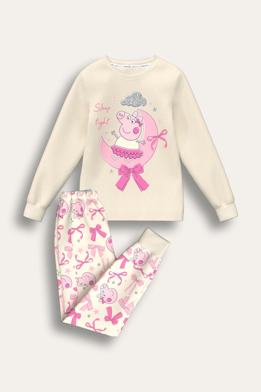 Peppa Pig girls pyjamas long sleeve cotton sleepwear set - Brand Threads
