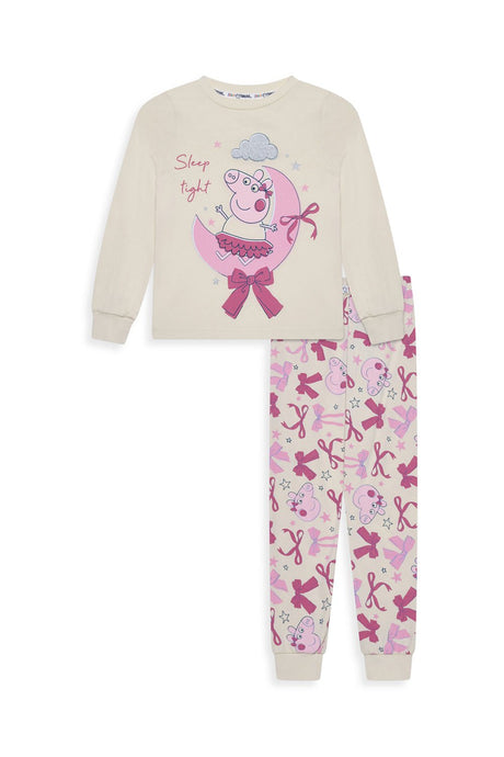 Peppa Pig Girls Pyjamas Long Sleeve Cotton Sleepwear Set - Brand Threads