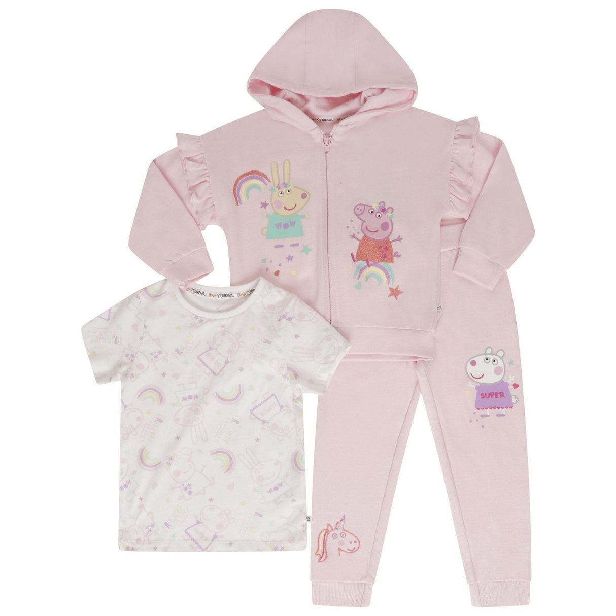 Peppa Pig Girls T - Shit & Hoodie Jogger Daywear Set - Brand Threads