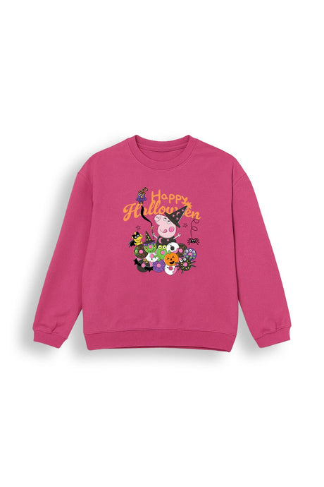 Peppa Pig “Happy Halloween” Girls Hot Pink Sweatshirt - Brand Threads