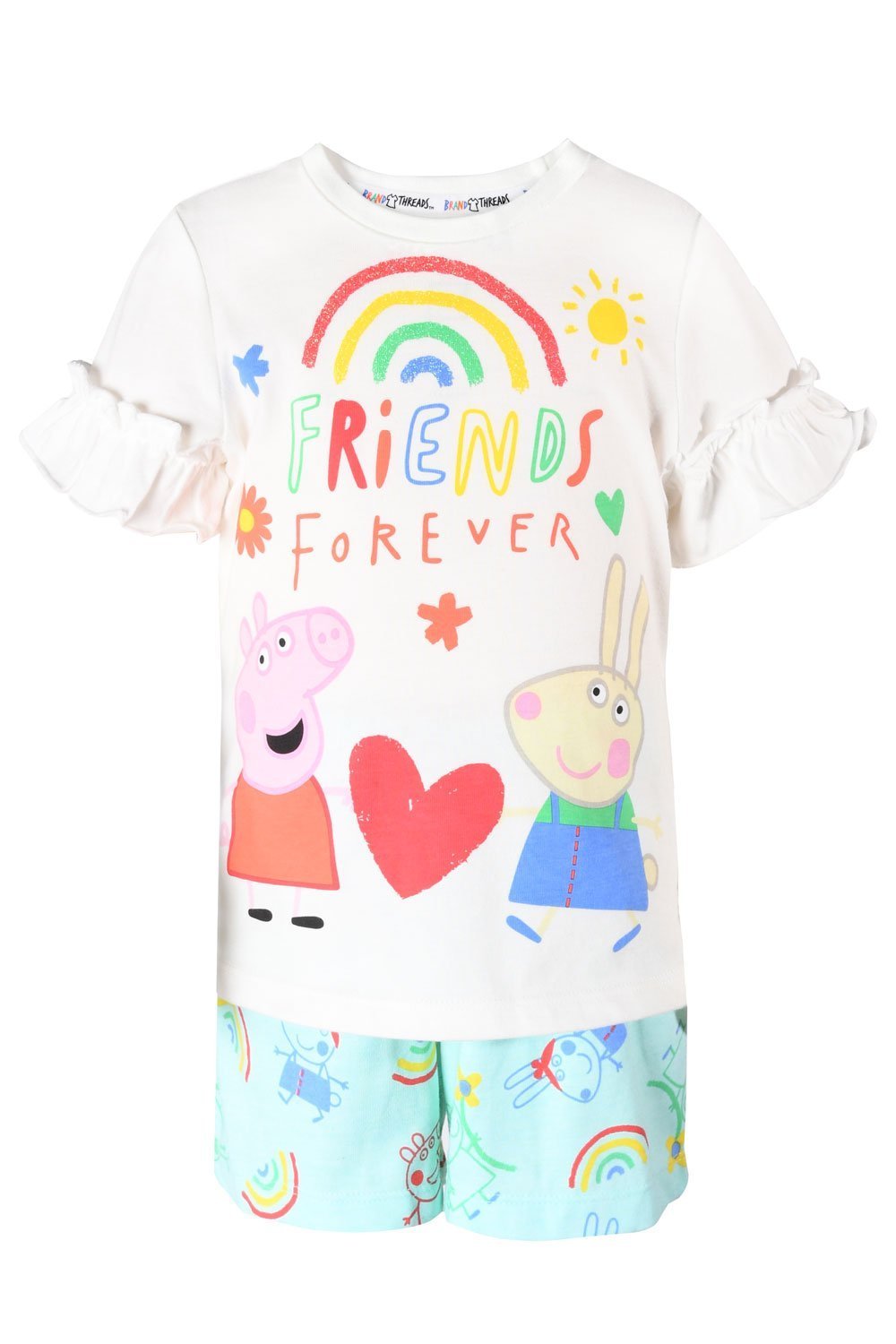 Peppa Pig Organic Cotton T-Shirt & Shorts Pyjamas - Brand Threads