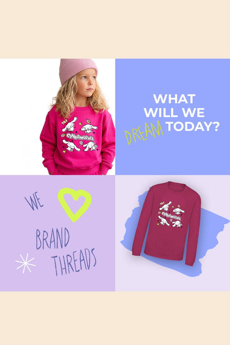 Sanrio Cinnamoroll Kids’ Hoodie – Light Pink Cotton Hooded Sweatshirt - Brand Threads