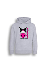 Sanrio Kuromi Kids’ Hoodie – Sport Grey Cotton Hooded Sweatshirt - Brand Threads