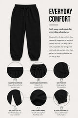 Smiley Girls Black Joggers with Smiley Face Tracksuit Bottoms - Brand Threads