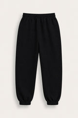 Smiley Girls Black Joggers with Smiley Face Tracksuit Bottoms - Brand Threads
