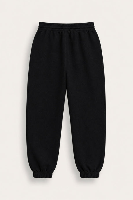 Smiley Girls Black Joggers with Smiley Face Tracksuit Bottoms - Brand Threads