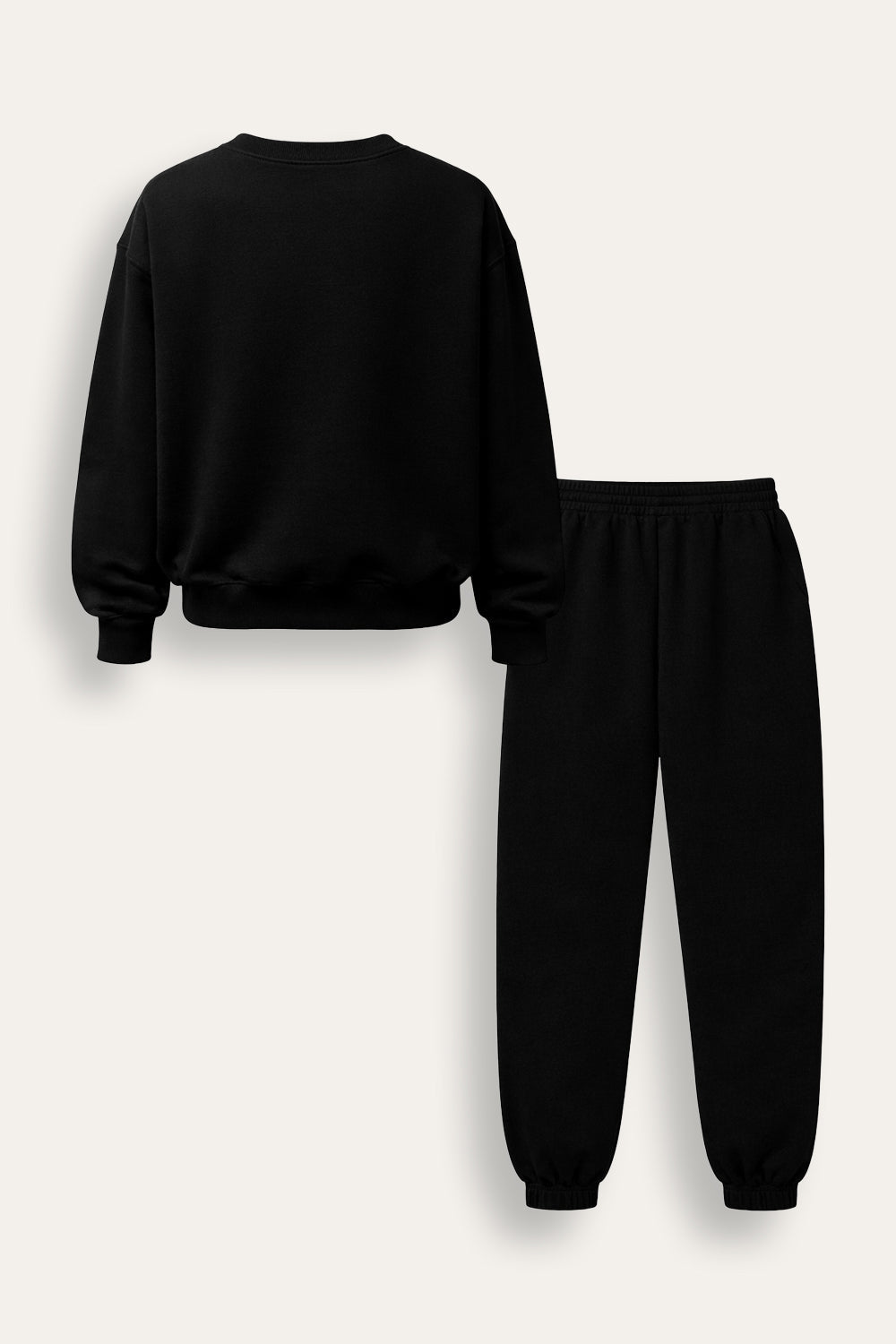 Smiley Girls Black Sweatshirt and Jogger Set Loungewear - Brand Threads