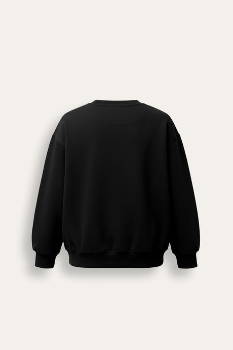 Smiley Girls Black Sweatshirt with Smiley Face Print - Brand Threads