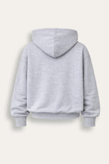 Smiley Girls Grey Marl Hooded Sweatshirt with Smiley Print - Brand Threads