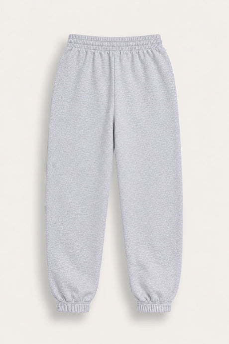 Smiley Girls Grey Marl Joggers with Smiley Face Tracksuit Bottoms - Brand Threads