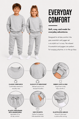 Smiley Girls Grey Marl Sweatshirt and Jogger Set Loungewear - Brand Threads