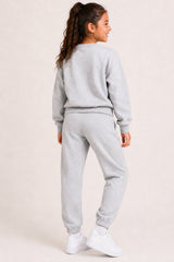 Smiley Girls Grey Marl Sweatshirt and Jogger Set Loungewear - Brand Threads