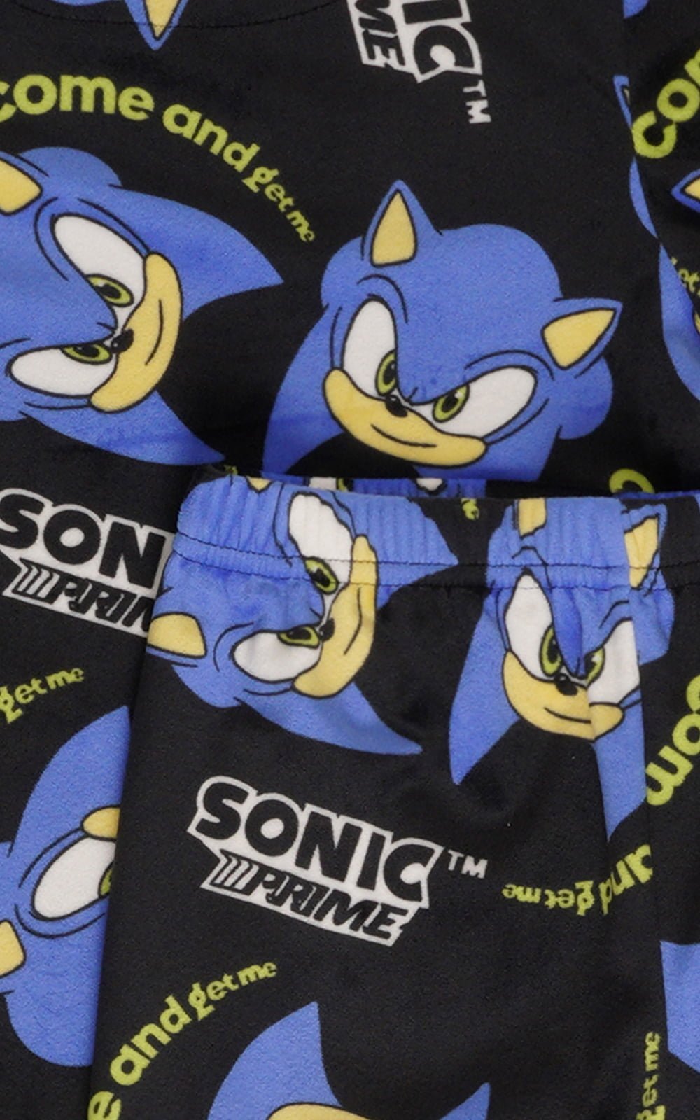 Sonic Prime Boys Black All Over Print Pyjama Set - Brand Threads