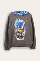 Sonic Prime Boys Grey Hoodie Sonic Prime Print - Brand Threads