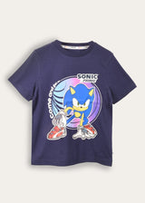 Sonic Prime Boys Navy T-Shirt With Sonic Prime Print Daywear - Brand Threads