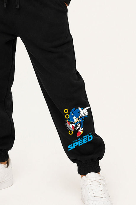 Sonic the Hedgehog Boys Black Hoodie and Jogger Set - Brand Threads