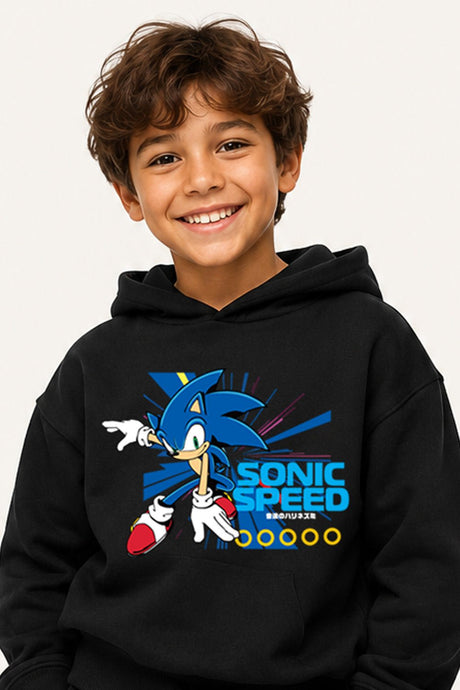 Sonic the Hedgehog Boys Black Hoodie and Jogger Set - Brand Threads