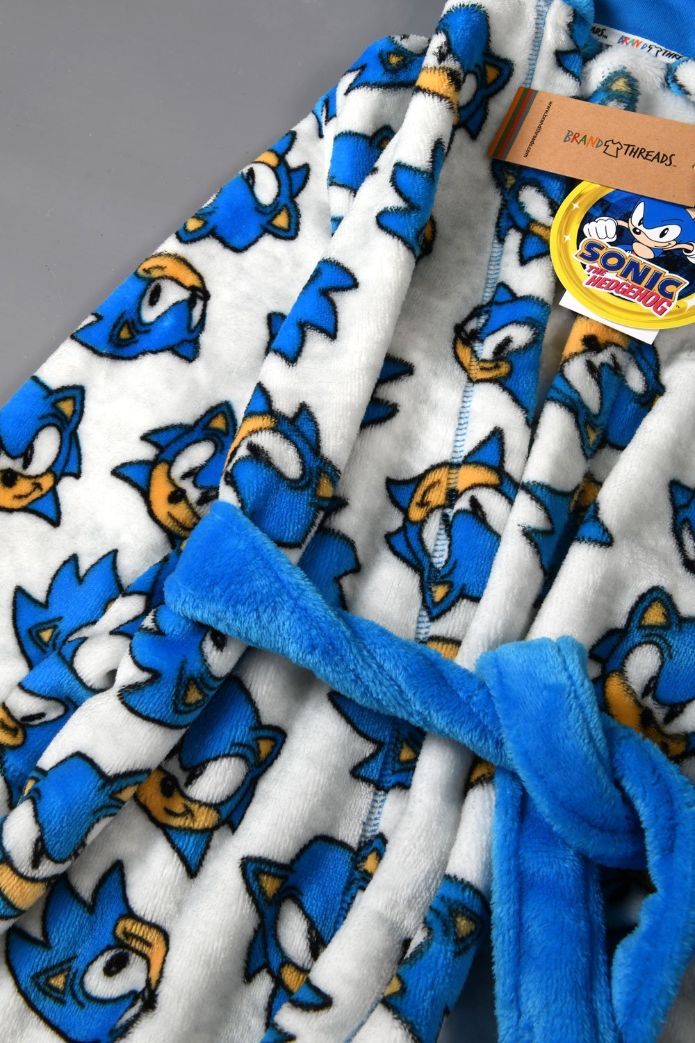 Sonic The Hedgehog Boys Hooded Fleece Dressing Gown - Brand Threads