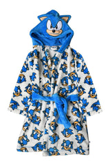 Sonic The Hedgehog Boys Hooded Fleece Dressing Gown - Brand Threads