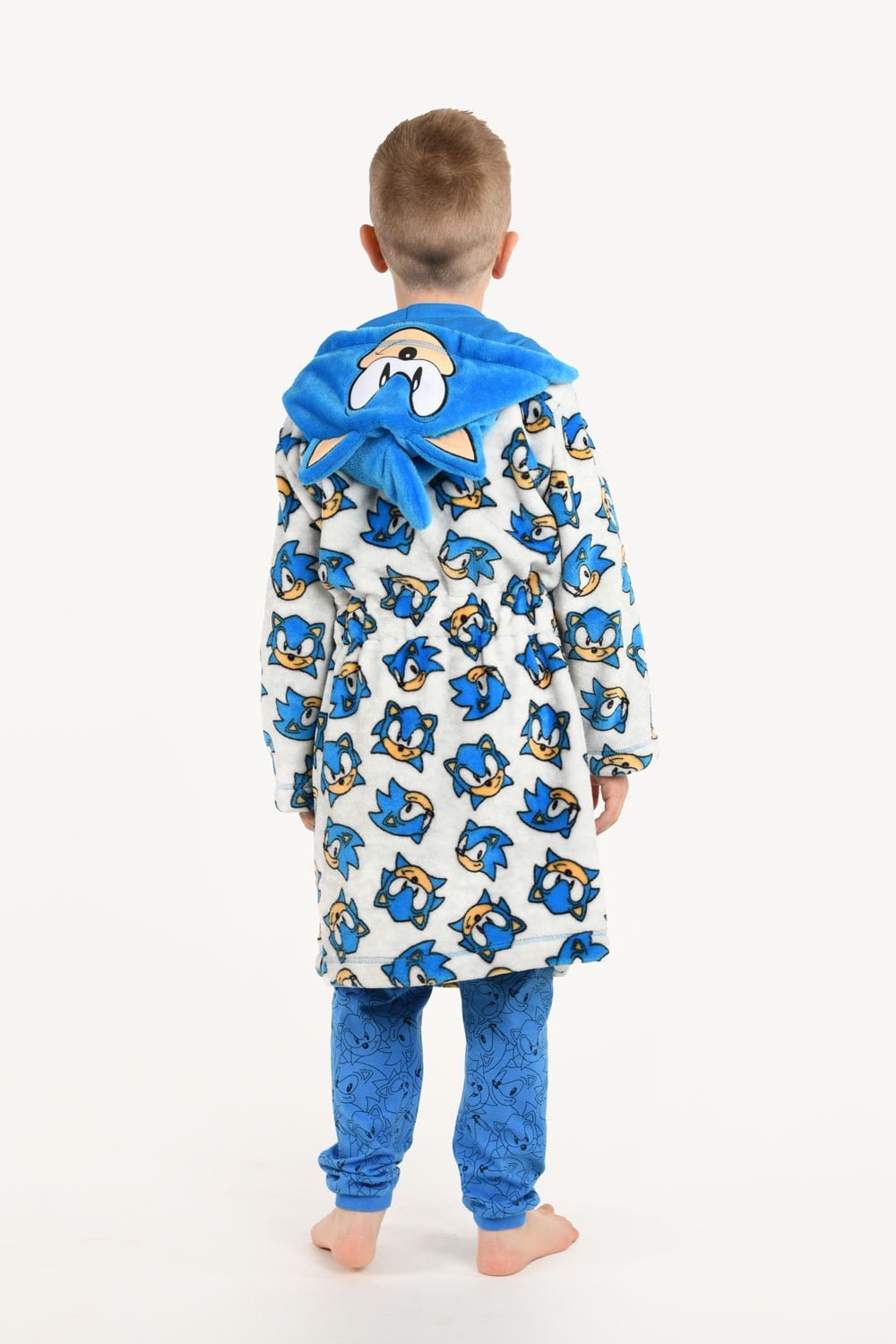 Sonic The Hedgehog Boys Hooded Fleece Dressing Gown - Brand Threads