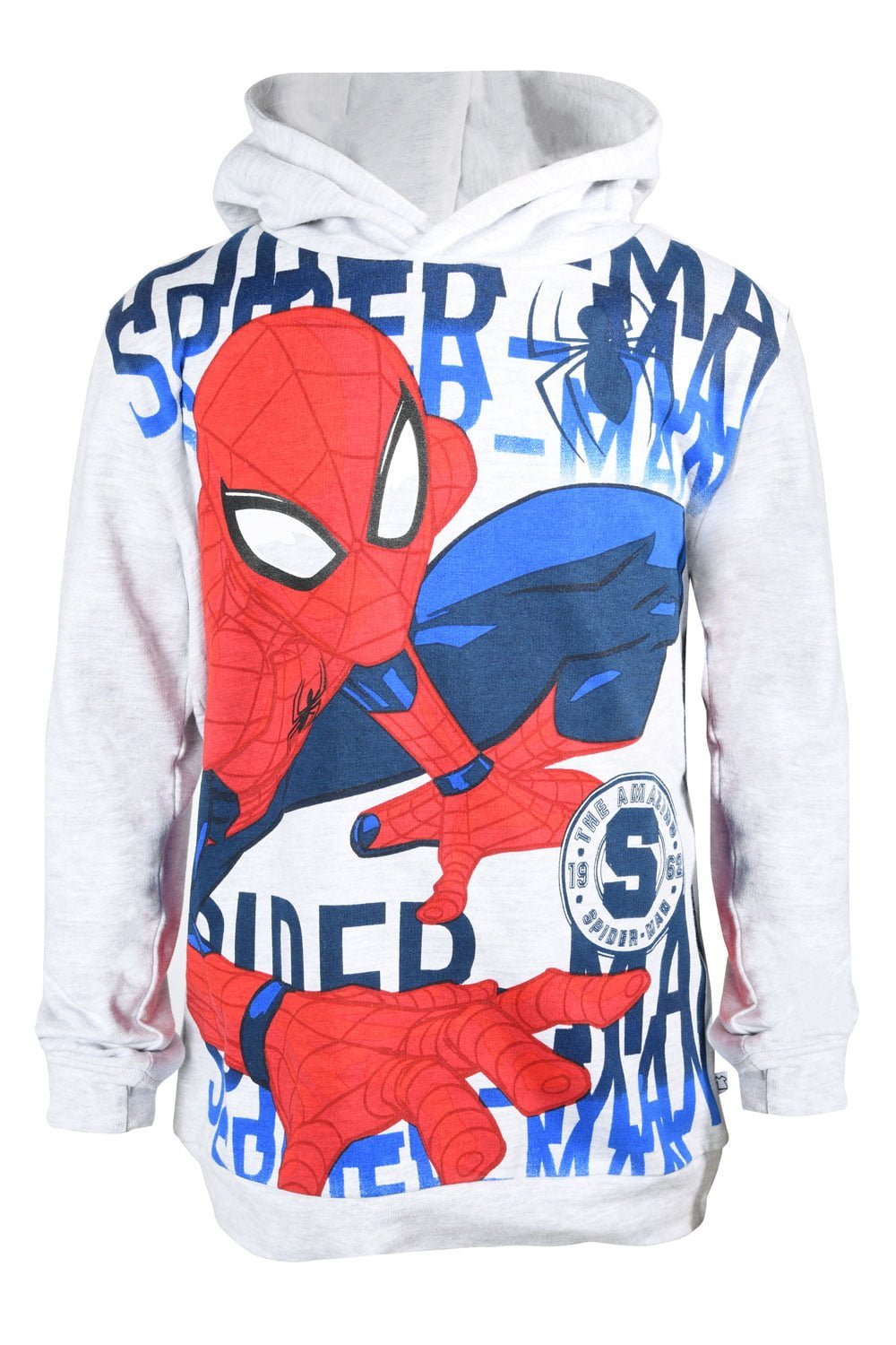 Spiderman Boys Grey Organic Cotton Hoodie - Brand Threads