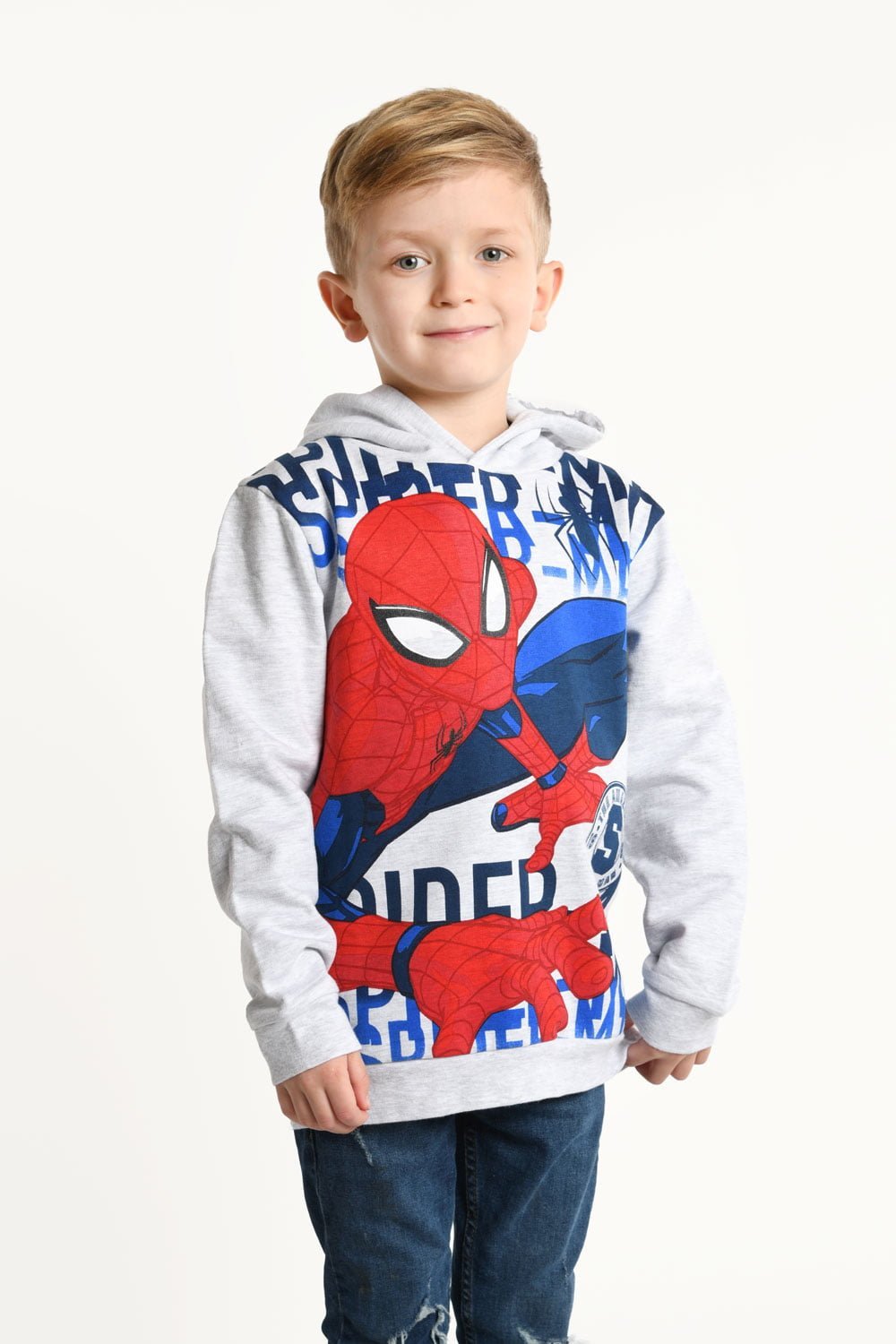 Spiderman Grey Organic Cotton Hoodie Brand Threads