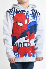 Spiderman Boys Grey Organic Cotton Hoodie - Brand Threads