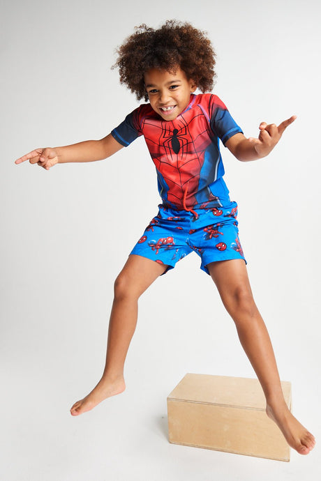 Spiderman Rash Vest and Shorts - Brand Threads