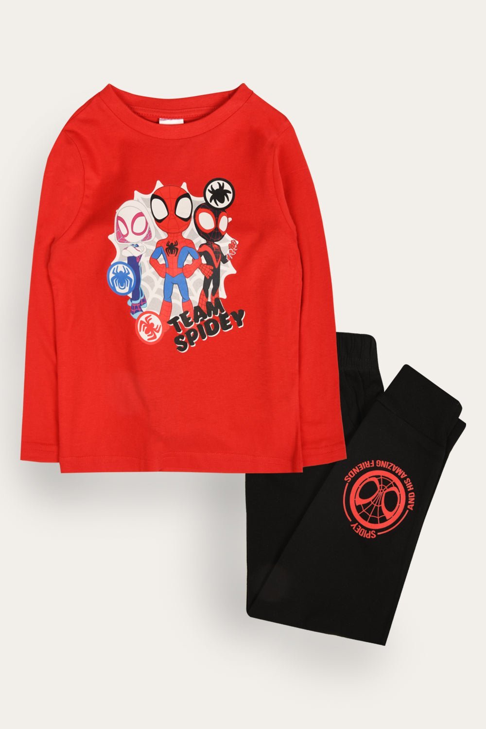 Spidey and Friends Boys Pyjamas Long Sleeved Kids Spiderman Set - Brand Threads