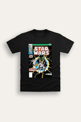 Star Wars Men's Black Classic Comic Book Cover T-Shirt - Brand Threads