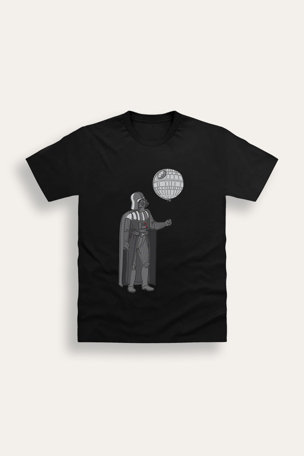 Star Wars Men's Black T-Shirt Darth Vader with Death Star Balloon
