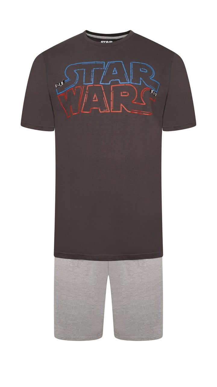 Star Wars Mens Grey T-Shirt & Shorts Pyjama Set - Brand Threads