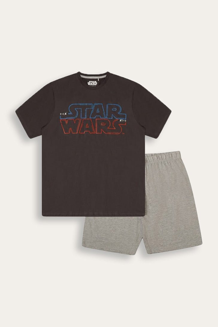 Star Wars Mens Grey T-Shirt & Shorts Pyjama Set - Brand Threads