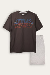 Star Wars Mens Grey T - Shirt & Shorts Pyjama Set - Brand Threads