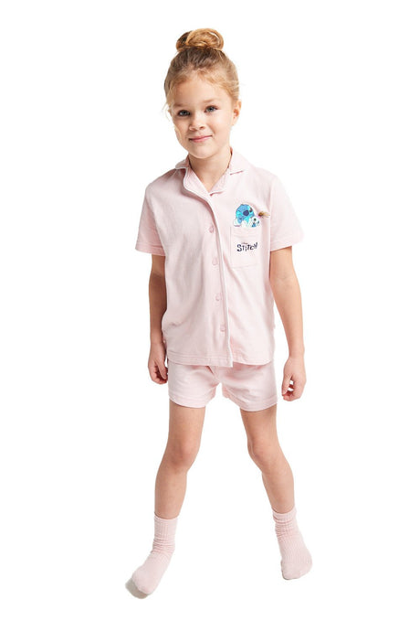 Stitch Girls Short Pyjama Set - Brand Threads