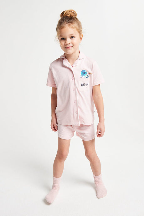 Stitch Girls Short Pyjama Set - Brand Threads