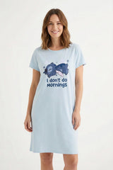 Stitch Women's Blue Nightdress Short Sleeve - Brand Threads