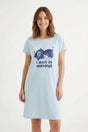 Stitch Women's Blue Nightdress Short Sleeve - Brand Threads