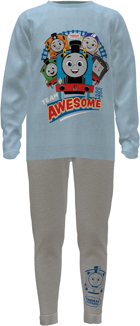 Thomas and Friends Boys Pyjamas Long Sleeved Kids Set Official Merchandise - Brand Threads