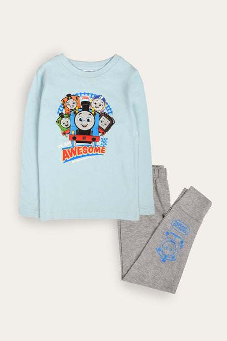 Thomas and Friends Boys Pyjamas Long Sleeved Kids Set Official Merchandise - Brand Threads