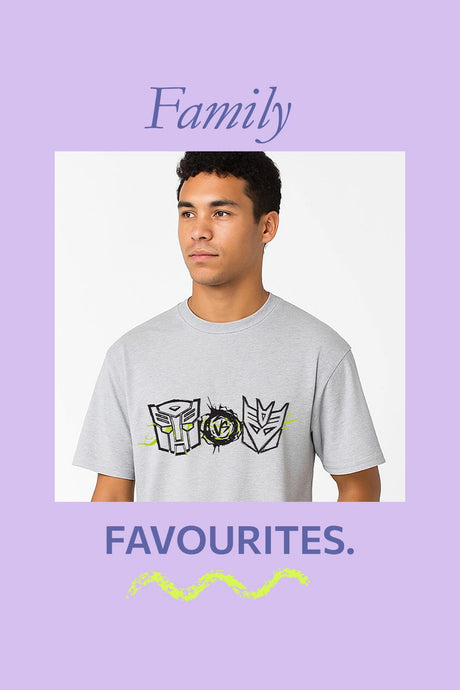 Transformers Men’s T-Shirt – Grey Cotton Blend Short Sleeve Tee - Brand Threads
