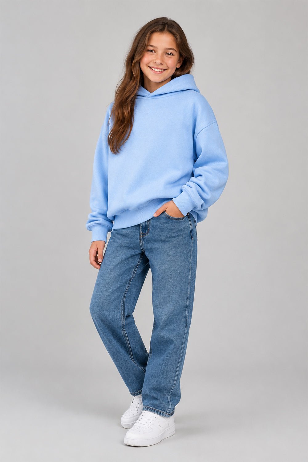 Unisex Kids Drop Shoulder Hoodie - Brand Threads