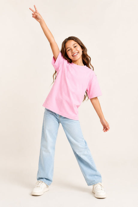 Unisex Kids Drop Shoulder T Shirt - Brand Threads