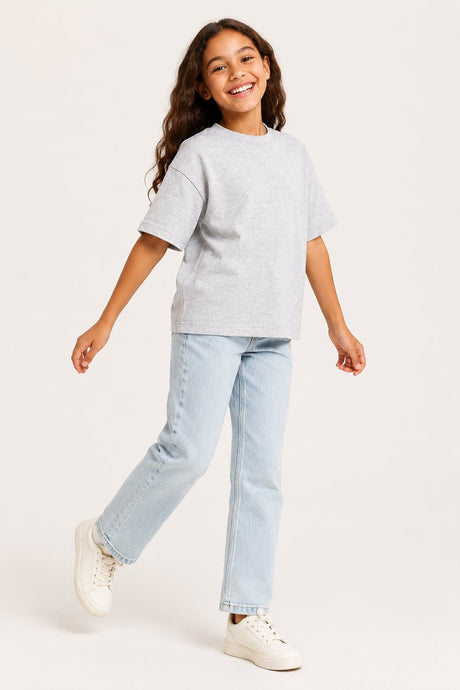 Unisex Kids Drop Shoulder T Shirt - Brand Threads