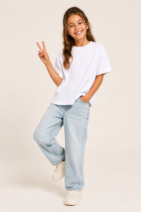 Unisex Kids Drop Shoulder T Shirt - Brand Threads